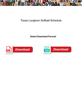 Texas Longhorn Softball Schedule