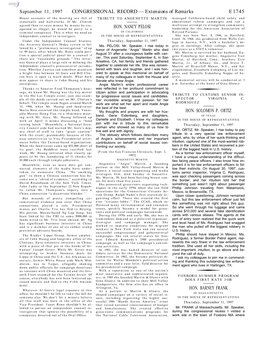 CONGRESSIONAL RECORD— Extensions of Remarks E1745 HON