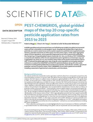 PEST-CHEMGRIDS, Global Gridded Maps of the Top 20 Crop-Specific