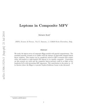 Leptons in Composite MFV