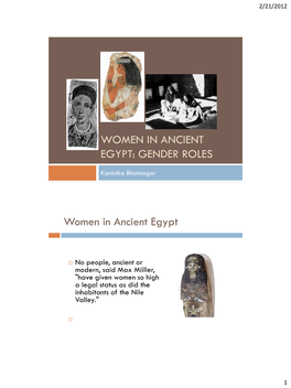 Women in Ancient Egypt: Gender Roles
