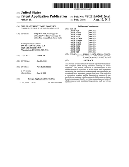 (12) Patent Application Publication (10) Pub. No.: US 2010/0203126 A1 Park Et Al