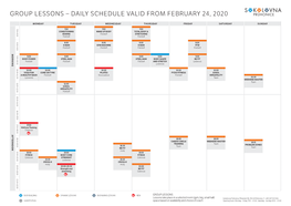 Group Lessons – Daily Schedule Valid from February 24, 2020