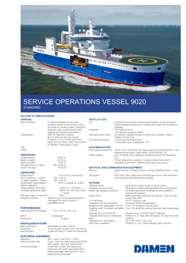 Service Operations Vessel 9020 Standard