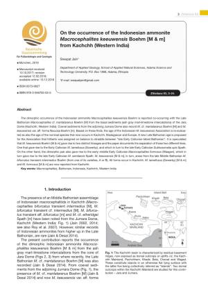 On the Occurrence of the Indonesian Ammonite Macrocephalites