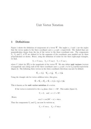 Unit Vector Notation
