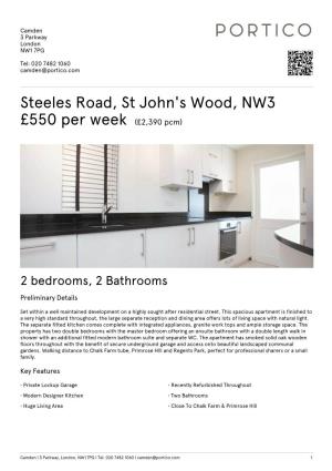 Steeles Road, St John's Wood, NW3 £550 Per Week
