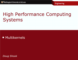 High Performance Computing Systems