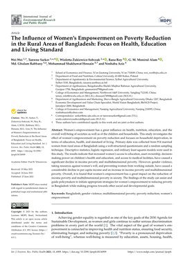 The Influence of Women's Empowerment on Poverty Reduction in the Rural Areas of Bangladesh