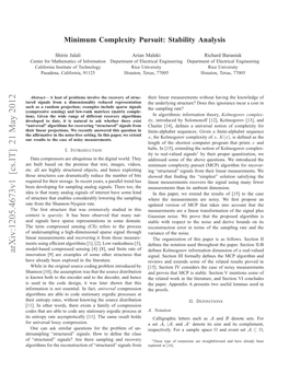 Minimum Complexity Pursuit: Stability Analysis