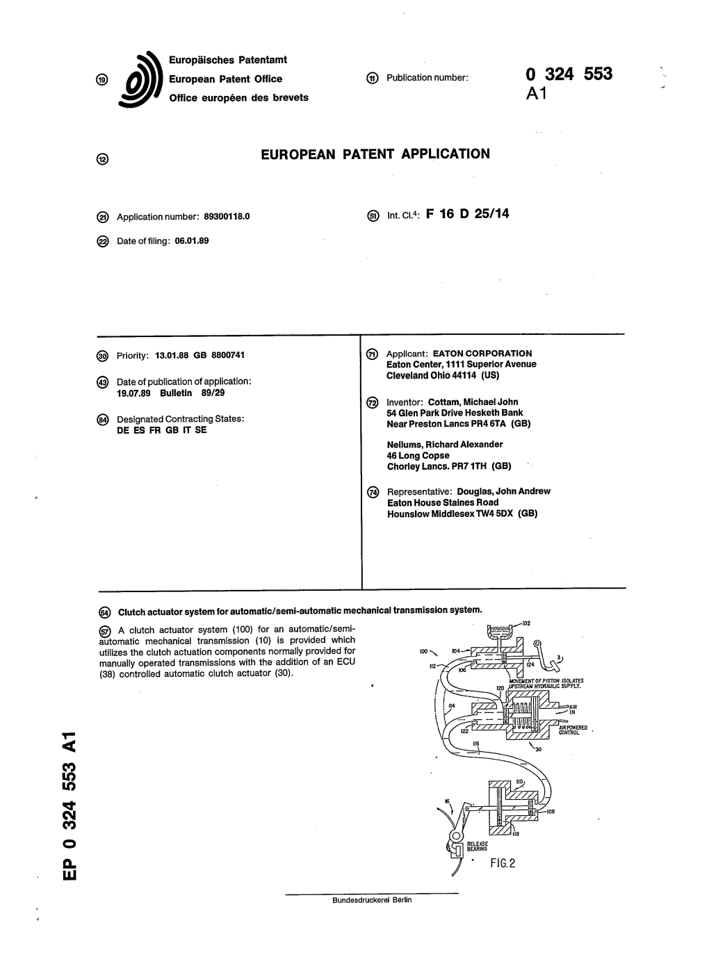 Clutch Actuator System for Automatic/Semi-Automatic Mechanical Transmission System