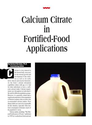 Calcium Citrate in Fortified-Food Applications