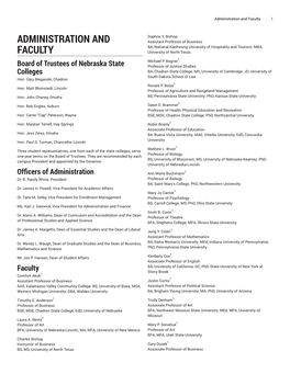 Administration and Faculty 1