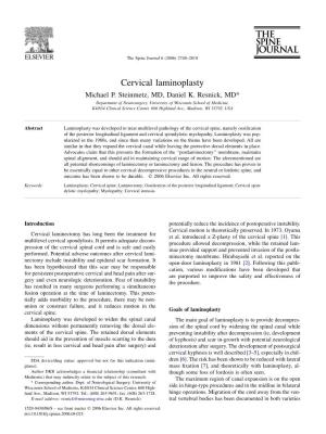Cervical Laminoplasty Michael P