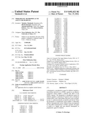 (12) United States Patent (10) Patent No.: US 9,492.422 B2 Takahashi Et Al