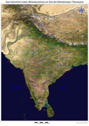 (Bharatavarsha) Zur Zeit Des Mahabharata / Ramayana 68° 70° 72° 74° 76° 78° 80° 82° 84° 86° 88° 90°