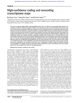 High-Confidence Coding and Noncoding Transcriptome Maps