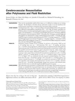 Cerebrovascular Resuscitation After Polytrauma and Fluid Restriction