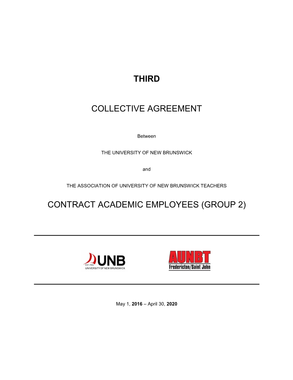 Third Collective Agreement Contract Academic