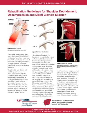 Rehabilitation Guidelines for Shoulder Debridement, Decompression and Distal Clavicle Excision
