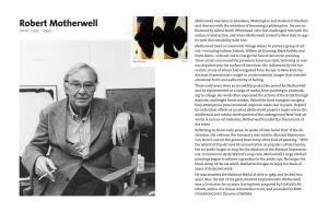 Robert Motherwell and Harvard with the Intention of Becoming a Philosopher