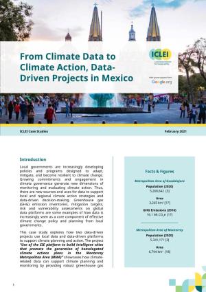 From Climate Data to Climate Action, Data- Driven Projects in Mexico with Grant Support From