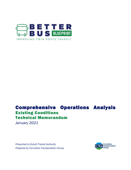 Comprehensive Operations Analysis Existing Conditions Technical Memorandum January 2021