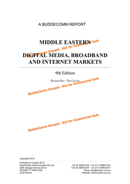 Middle Eastern Digital Media, Broadband and Internet Markets