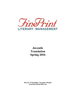 Juvenile Translation Spring 2016