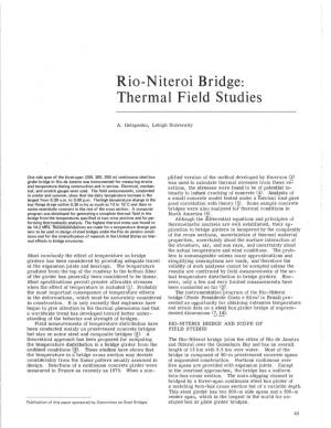 Rio-Niteroi Bridge: Thermal Field Studies