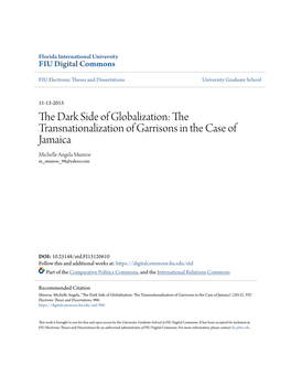 The Transnationalization of Garrisons in the Case of Jamaica Michelle Angela Munroe M Munroe 98@Yahoo.Com