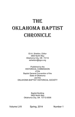 The Oklahoma Baptist Chronicle