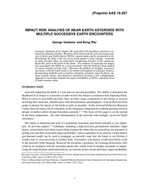 Aas 16-267 Impact Risk Analysis of Near-Earth Asteroids