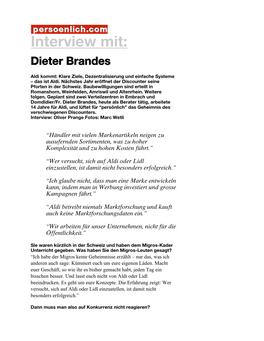 Interview Mit: Dieter Brandes