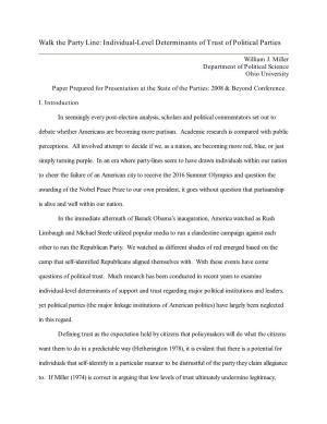 Walk the Party Line: Individual-Level Determinants of Trust of Political Parties