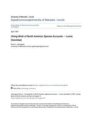 Diving Birds of North America: Species Accounts Â•Fl Loons