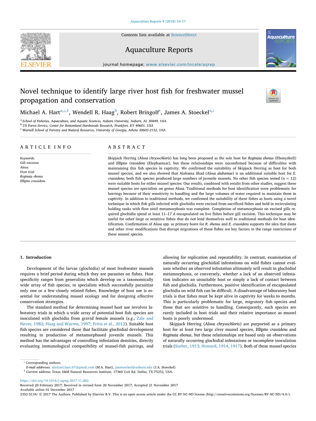 Novel Technique to Identify Large River Host Fish for Freshwater Mussel