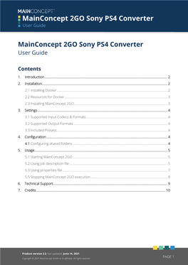 Mainconcept 2GO Sony PS4 Converter