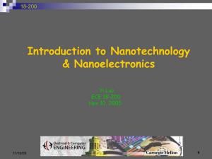 Introduction to Nanotechnology & Nanoelectronics