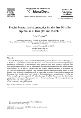 Precise Bounds and Asymptotics for the First Dirichlet Eigenvalue Of