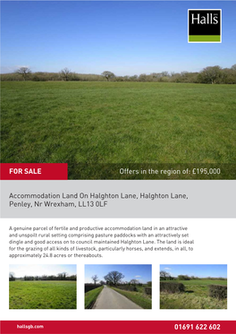 Accommodation Land on Halghton Lane, Halghton Lane, Penley, Nr Wrexham, LL13 0LF