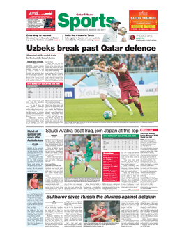 Uzbeks Break Past Qatar Defence Ahmedov’S Strike Seals 1-0 Win for Hosts, Sinks Qatar’S Hopes