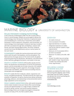 Marine Biology @ University of Washington