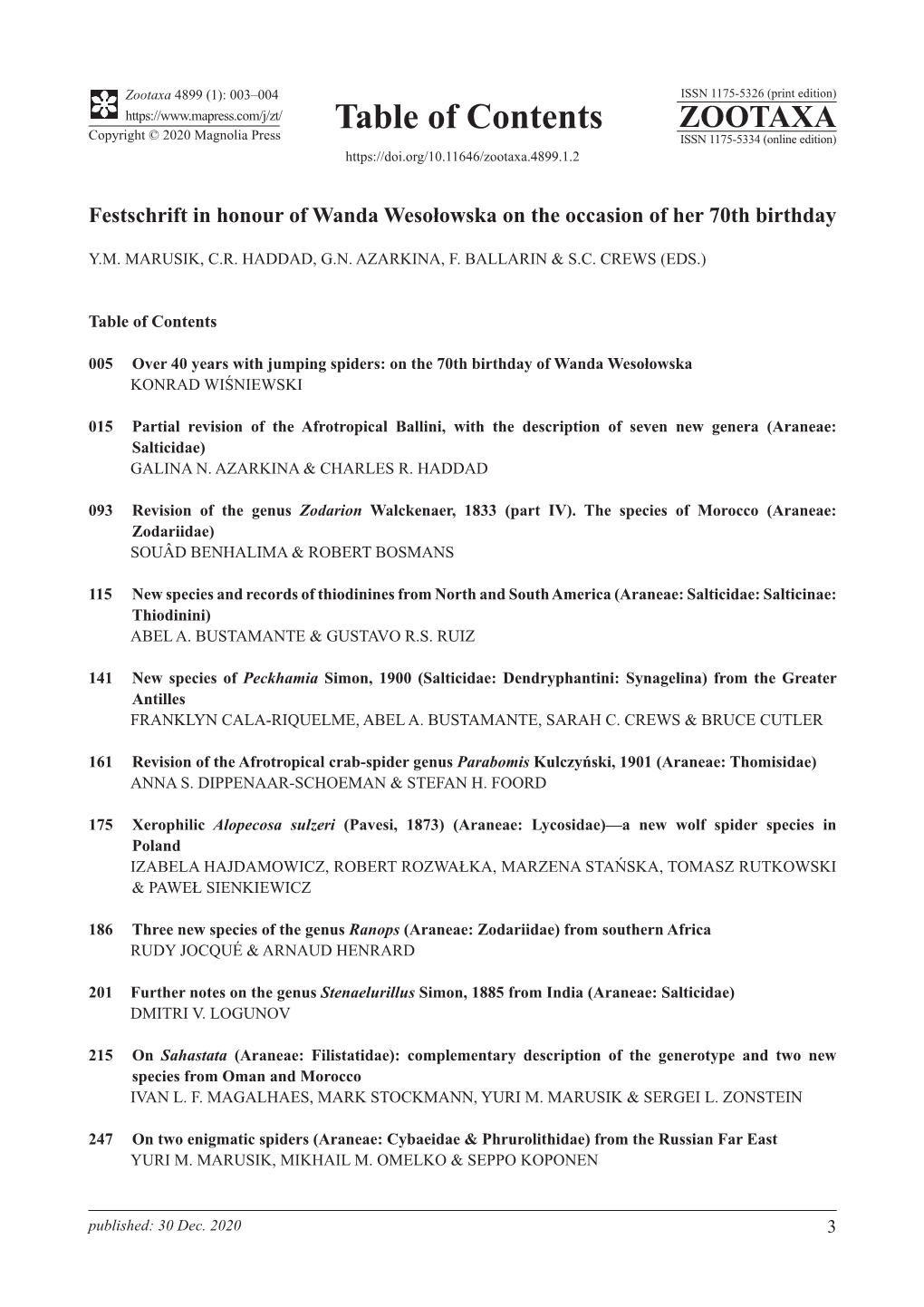 Festschrift in Honour of Wanda Wesołowska on the Occasion of Her 70Th Birthday