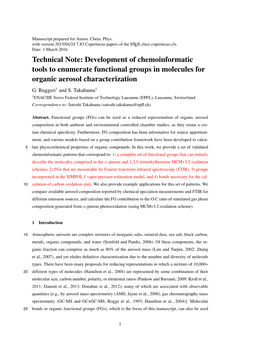 Development of Chemoinformatic Tools to Enumerate Functional Groups in Molecules for Organic Aerosol Characterization G