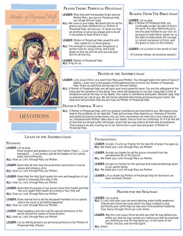 Mother of Perpetual Help Devotions