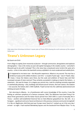 Tirana's Unknown Legacy
