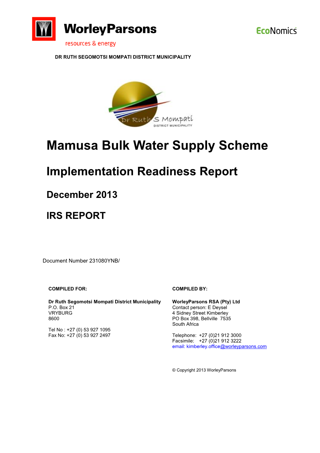 Mamusa Bulk Water Supply Scheme