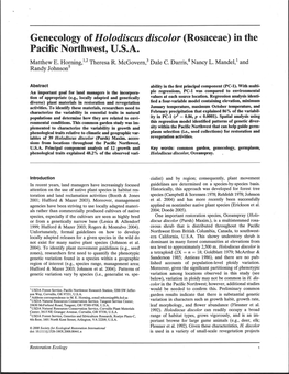 Genecology of H Olodiscus Discolor (Rosaceae) in the Pacific Northwest, U.S.A