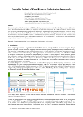 Capability Analysis of Cloud Resource Orchestration Frameworks